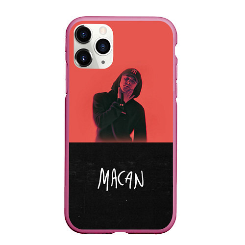 Чехол iPhone 11 Pro матовый Macan - Singer / 3D-Малиновый – фото 1