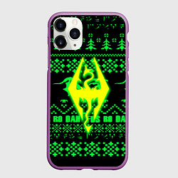 Чехол iPhone 11 Pro матовый The Elder Scrolls кислотное лого зима