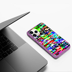 Чехол iPhone 11 Pro матовый Marshmello music краски, цвет: 3D-фиолетовый — фото 2