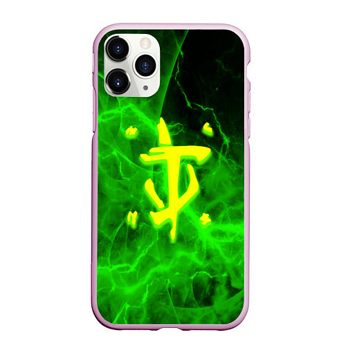 Чехол iPhone 11 Pro матовый Doom storm green / 3D-Розовый – фото 1