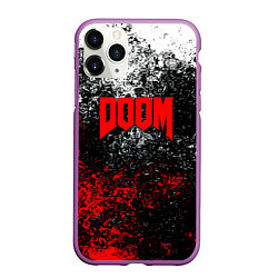 Чехол iPhone 11 Pro матовый Doom брызги красок, цвет: 3D-фиолетовый