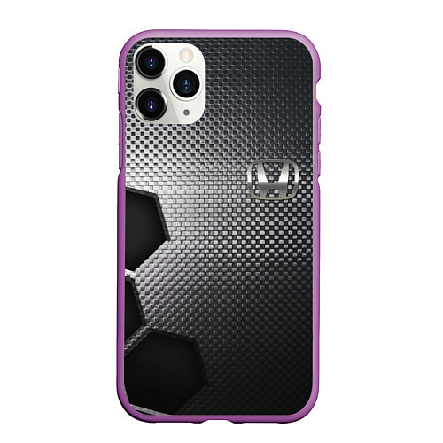 Чехол iPhone 11 Pro матовый Honda metal auto / 3D-Фиолетовый – фото 1