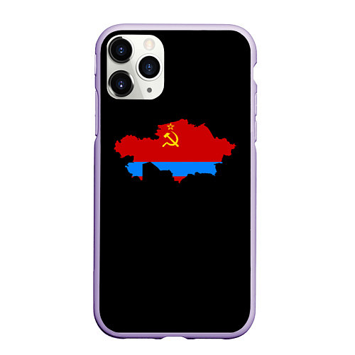 Чехол iPhone 11 Pro матовый СССР и Россия / 3D-Светло-сиреневый – фото 1