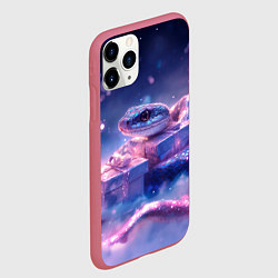 Чехол iPhone 11 Pro матовый Новогодняя магическая змея с подарками, цвет: 3D-малиновый — фото 2