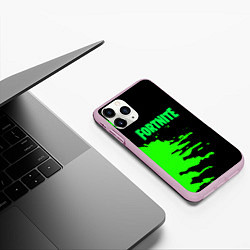 Чехол iPhone 11 Pro матовый Fortnite краски звезды, цвет: 3D-розовый — фото 2