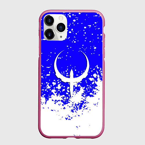 Чехол iPhone 11 Pro матовый Quake краски брызги / 3D-Малиновый – фото 1