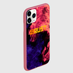 Чехол iPhone 11 Pro матовый RUST flame steel, цвет: 3D-малиновый — фото 2