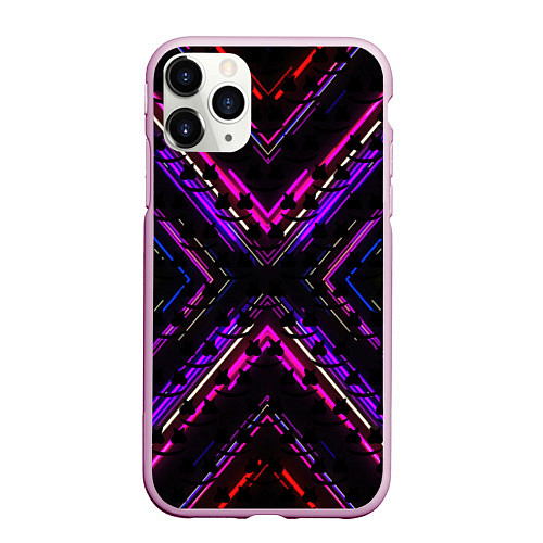 Чехол iPhone 11 Pro матовый Marshmello geometry neon / 3D-Розовый – фото 1