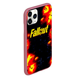 Чехол iPhone 11 Pro матовый Fallout огненные краски стиль, цвет: 3D-малиновый — фото 2