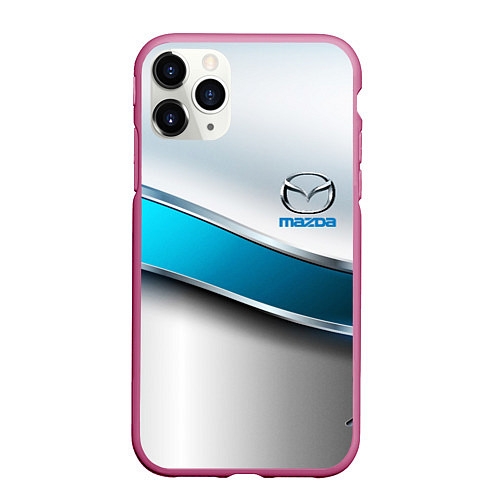 Чехол iPhone 11 Pro матовый Mazda geometry auto / 3D-Малиновый – фото 1