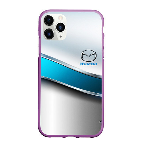 Чехол iPhone 11 Pro матовый Mazda geometry auto / 3D-Фиолетовый – фото 1