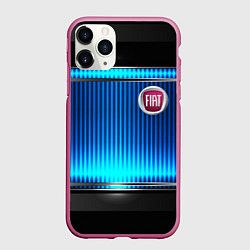 Чехол iPhone 11 Pro матовый FIAT текстура авто, цвет: 3D-малиновый