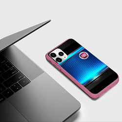 Чехол iPhone 11 Pro матовый FIAT текстура авто, цвет: 3D-малиновый — фото 2