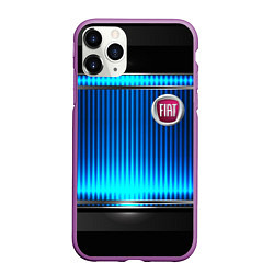 Чехол iPhone 11 Pro матовый FIAT текстура авто, цвет: 3D-фиолетовый