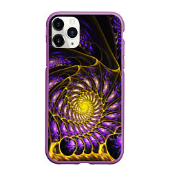 Чехол iPhone 11 Pro матовый Fractal illusion steel, цвет: 3D-фиолетовый