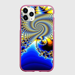 Чехол iPhone 11 Pro матовый Фрактальный психоделики узор, цвет: 3D-малиновый