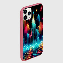 Чехол iPhone 11 Pro матовый Neon fantastic metropolis - vaporwave, цвет: 3D-малиновый — фото 2