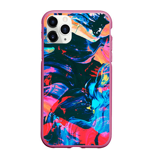 Чехол iPhone 11 Pro матовый Colors / 3D-Малиновый – фото 1