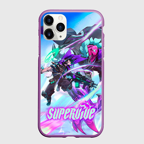 Чехол iPhone 11 Pro матовый Герои из Supervive / 3D-Фиолетовый – фото 1