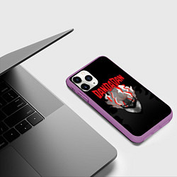 Чехол iPhone 11 Pro матовый Дандадан: Кэн, цвет: 3D-фиолетовый — фото 2