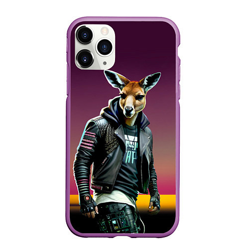 Чехол iPhone 11 Pro матовый Cool Kenga - ai art fantasy / 3D-Фиолетовый – фото 1