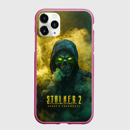 Чехол iPhone 11 Pro матовый Stalker 2 череп / 3D-Малиновый – фото 1