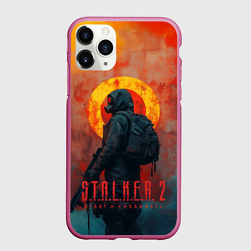 Чехол iPhone 11 Pro матовый Stalker 2 poster art / 3D-Малиновый – фото 1