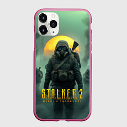 Чехол iPhone 11 Pro матовый Stalker 2 радиоактивное утро, цвет: 3D-малиновый