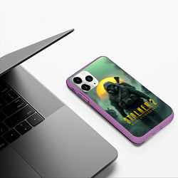 Чехол iPhone 11 Pro матовый Stalker 2 радиоактивное утро, цвет: 3D-фиолетовый — фото 2