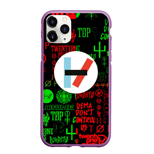 Чехол iPhone 11 Pro матовый Twenty one pilots music steel / 3D-Фиолетовый – фото 1