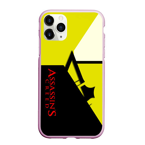 Чехол iPhone 11 Pro матовый Assassins Creed geometry logo / 3D-Розовый – фото 1