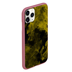 Чехол iPhone 11 Pro матовый Жёлтый дым в огне, цвет: 3D-малиновый — фото 2