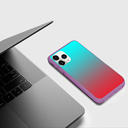 Чехол iPhone 11 Pro матовый Абстрактно неоновый градиент, цвет: 3D-фиолетовый — фото 2