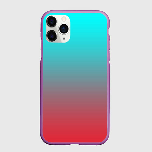 Чехол iPhone 11 Pro матовый Абстрактно неоновый градиент / 3D-Фиолетовый – фото 1