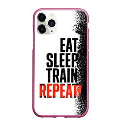 Чехол iPhone 11 Pro матовый Eat sleep train repeat