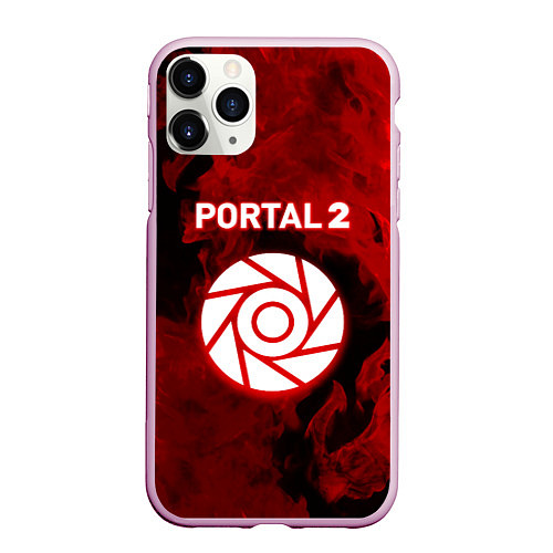 Чехол iPhone 11 Pro матовый Portal2 огненный стиль / 3D-Розовый – фото 1