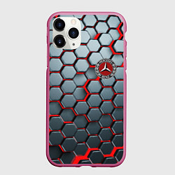 Чехол iPhone 11 Pro матовый Mercedes броня, цвет: 3D-малиновый