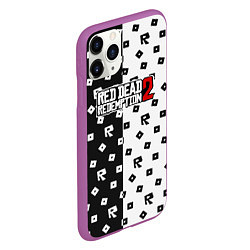 Чехол iPhone 11 Pro матовый Red Dead Redemption 2 pattern, цвет: 3D-фиолетовый — фото 2