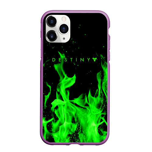 Чехол iPhone 11 Pro матовый Destiny кислотный огонь / 3D-Фиолетовый – фото 1