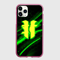 Чехол iPhone 11 Pro матовый Starcraft 2 кислотные соты линии, цвет: 3D-малиновый