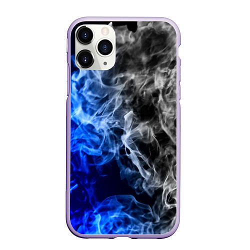 Чехол iPhone 11 Pro матовый Столкновение дыма / 3D-Светло-сиреневый – фото 1