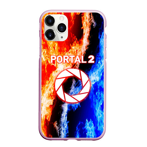 Чехол iPhone 11 Pro матовый Portal битва огней / 3D-Розовый – фото 1