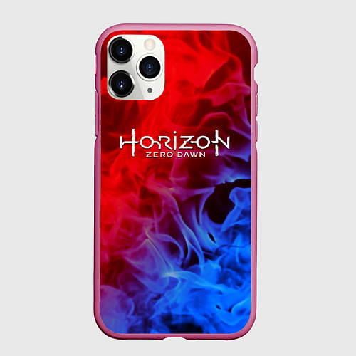 Чехол iPhone 11 Pro матовый Horizon zero dawn fire gradient / 3D-Малиновый – фото 1