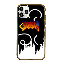 Чехол iPhone 11 Pro матовый Doom game pattern, цвет: 3D-коричневый