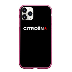 Чехол iPhone 11 Pro матовый Citroen logo, цвет: 3D-малиновый