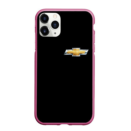 Чехол iPhone 11 Pro матовый Chevrolet logo / 3D-Малиновый – фото 1