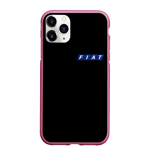 Чехол iPhone 11 Pro матовый FIAT logo auto / 3D-Малиновый – фото 1