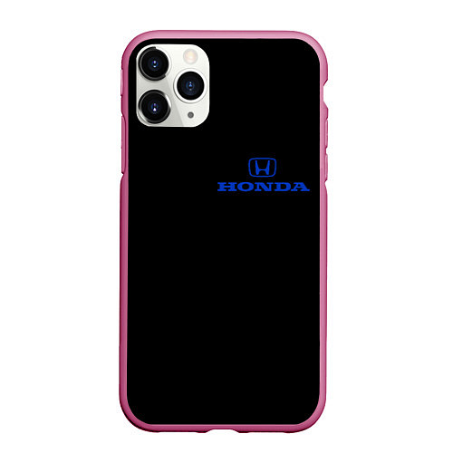 Чехол iPhone 11 Pro матовый Honda blue logo / 3D-Малиновый – фото 1