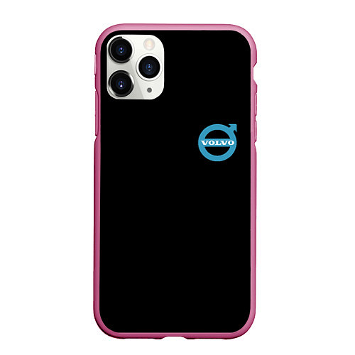 Чехол iPhone 11 Pro матовый Volvo logo car / 3D-Малиновый – фото 1