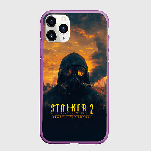 Чехол iPhone 11 Pro матовый Stalker загрязненный завод / 3D-Фиолетовый – фото 1
